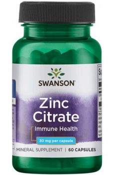 Цинк цитрат - Zinc Citrate 30мг Swanson (60 капсул)