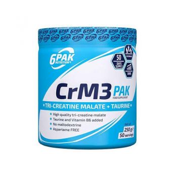 КРЕАТИН МАЛАТ 6PAK NUTRITION CRM3 (250 ГР)